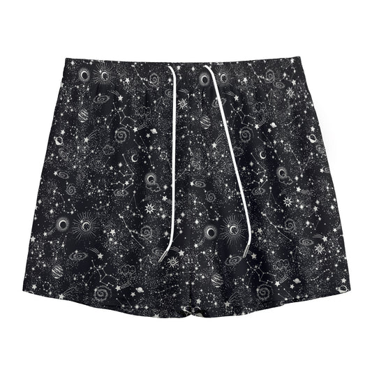 Constellation Galaxy Pattern Print Mesh Shorts
