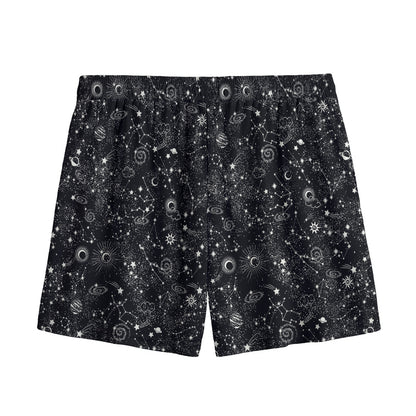 Constellation Galaxy Pattern Print Mesh Shorts