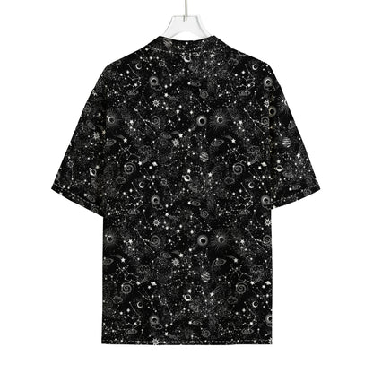 Constellation Galaxy Pattern Print Rayon Hawaiian Shirt