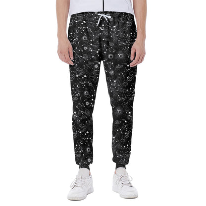 Constellation Galaxy Pattern Print Scuba Joggers