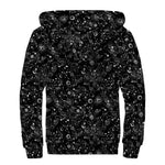 Constellation Galaxy Pattern Print Sherpa Lined Zip Up Hoodie
