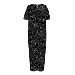 Constellation Galaxy Pattern Print Short Sleeve Long Nightdress