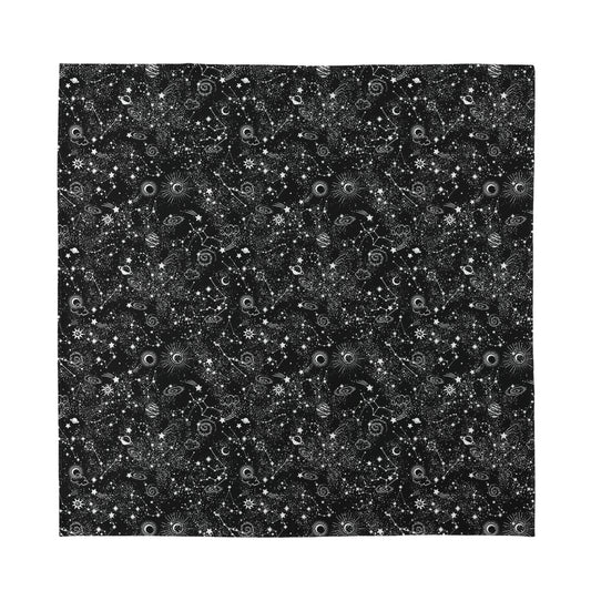 Constellation Galaxy Pattern Print Silk Bandana