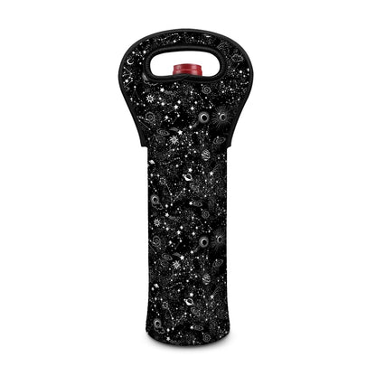 Constellation Galaxy Pattern Print Single Neoprene Wine Tote