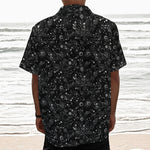 Constellation Galaxy Pattern Print Textured Short Sleeve Shirt