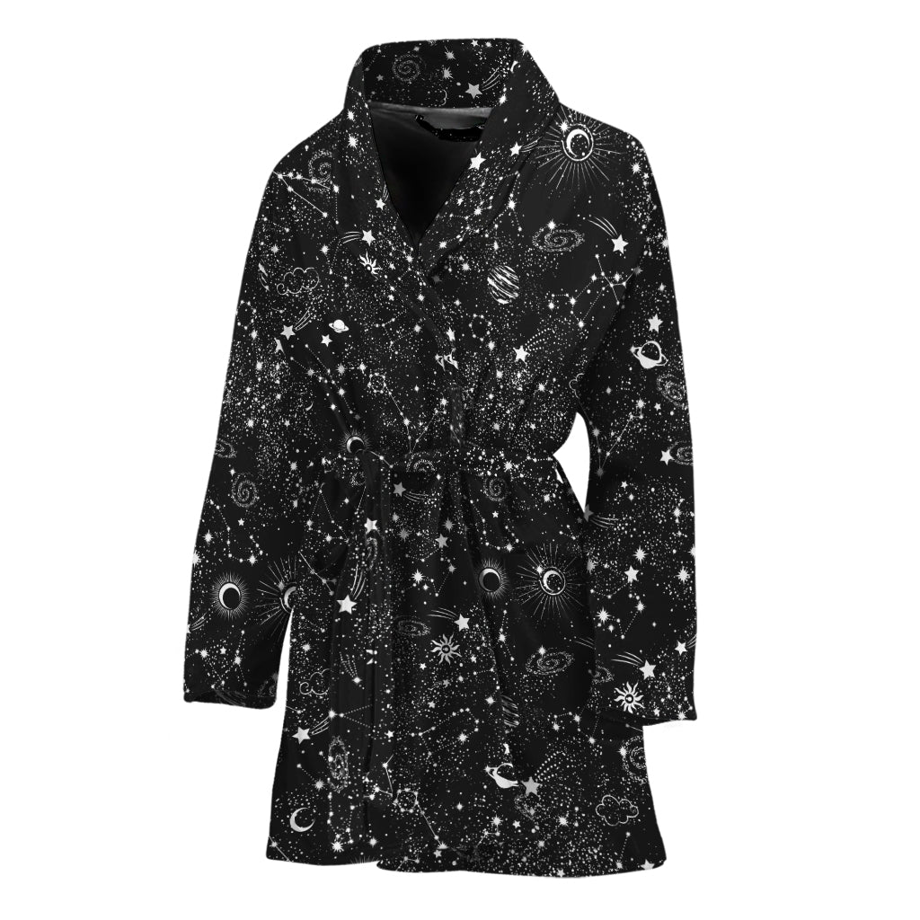 Constellation Galaxy Pattern Print Women's Bathrobe
