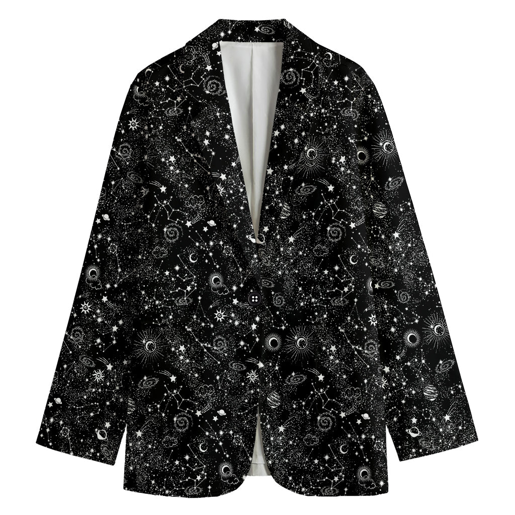 Constellation Galaxy Pattern Print Women's Blazer