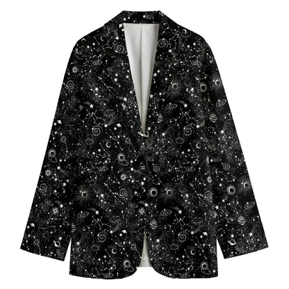Constellation Galaxy Pattern Print Women's Blazer