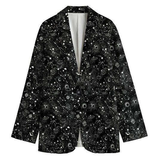 Constellation Galaxy Pattern Print Women's Blazer