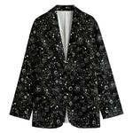 Constellation Galaxy Pattern Print Women's Cotton Blazer