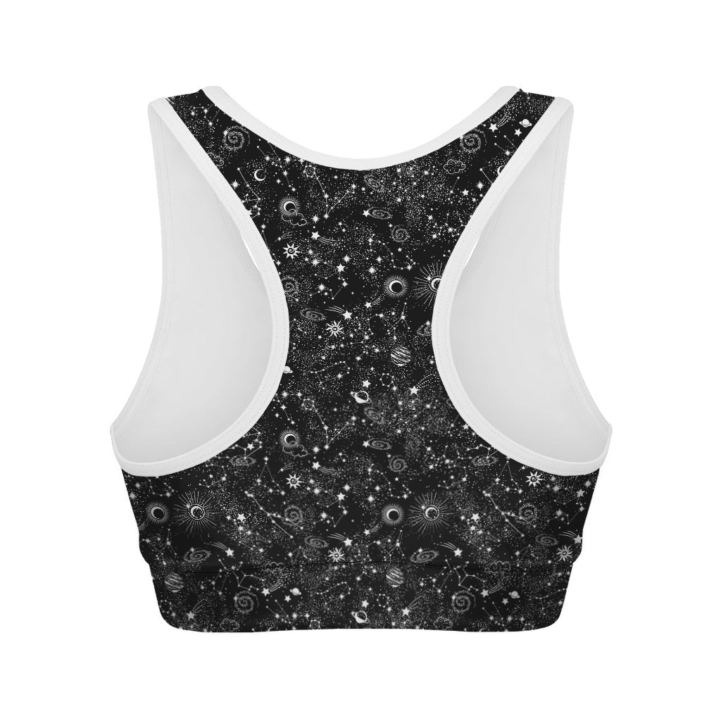 Constellation Galaxy Pattern Print Women's Sports Bra