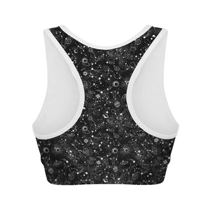 Constellation Galaxy Pattern Print Women's Sports Bra