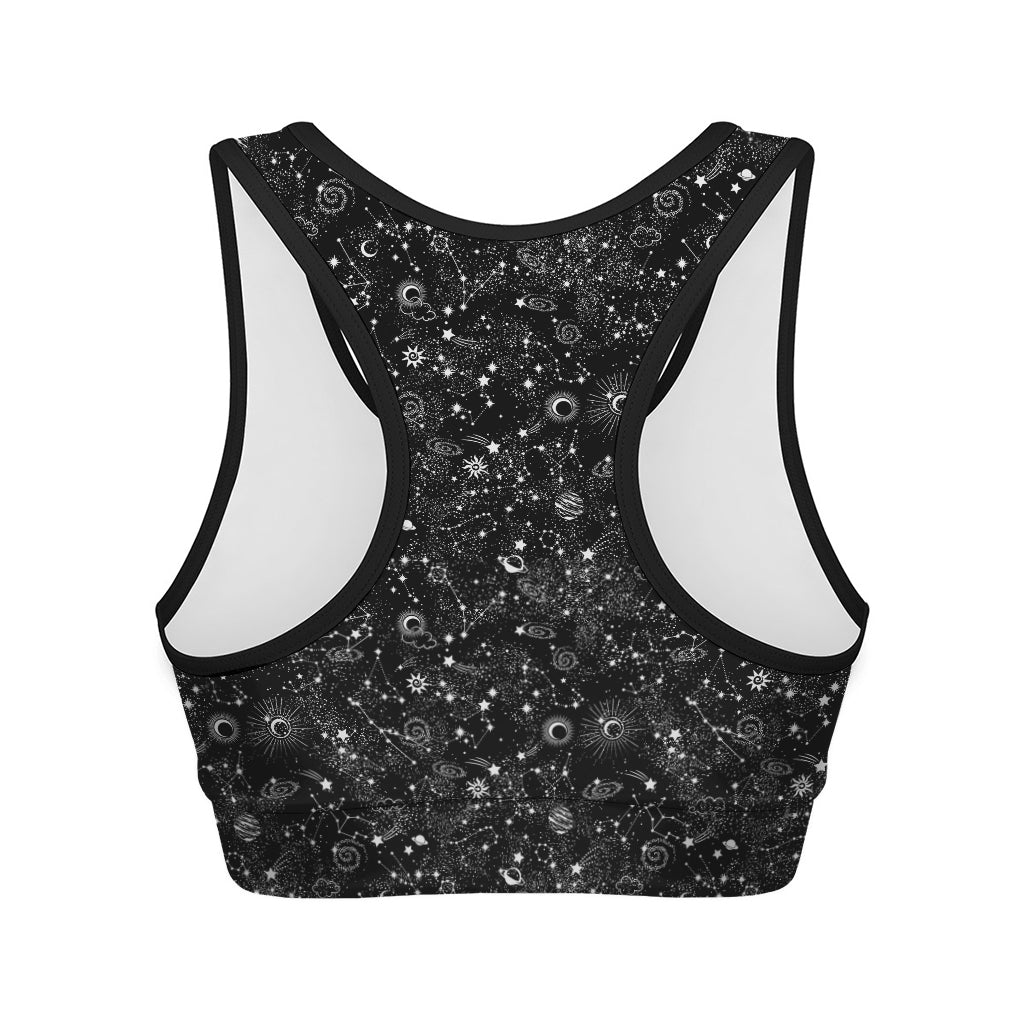 Constellation Galaxy Pattern Print Women's Sports Bra