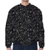 Constellation Galaxy Pattern Print Zip Sleeve Bomber Jacket