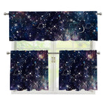 Constellation Galaxy Space Print 3 Piece Kitchen Curtains