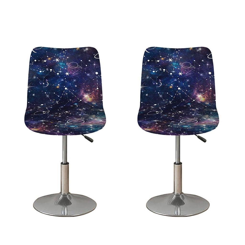 Constellation Galaxy Space Print Bar Stool Covers