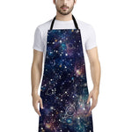 Constellation Galaxy Space Print Bib Apron With Pocket