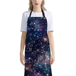 Constellation Galaxy Space Print Bib Apron With Pocket
