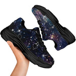 Constellation Galaxy Space Print Black Chunky Shoes