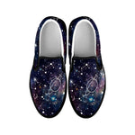 Constellation Galaxy Space Print Black Slip On Sneakers