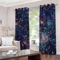 Constellation Galaxy Space Print Dimout Grommet Curtains