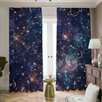 Constellation Galaxy Space Print Blackout Pencil Pleat Curtains