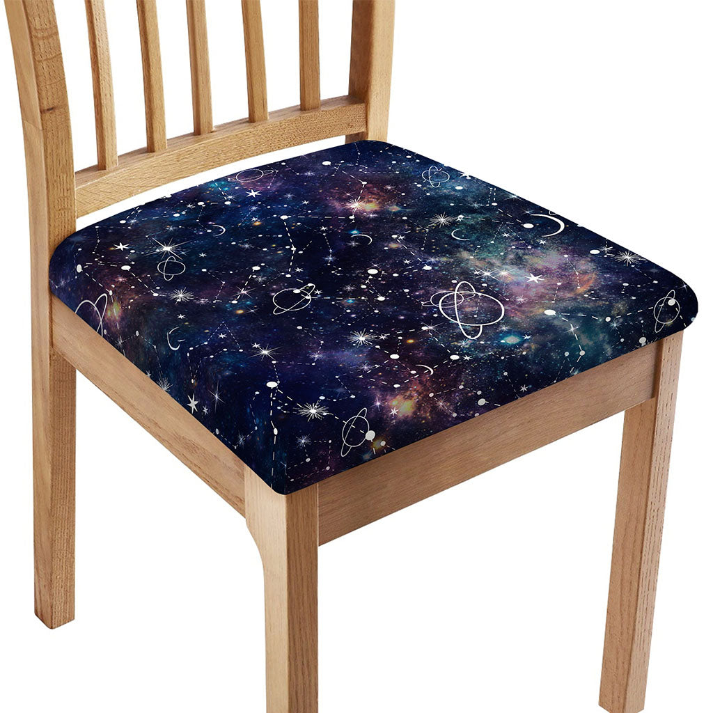 Constellation Galaxy Space Print Chair Cushion Cover
