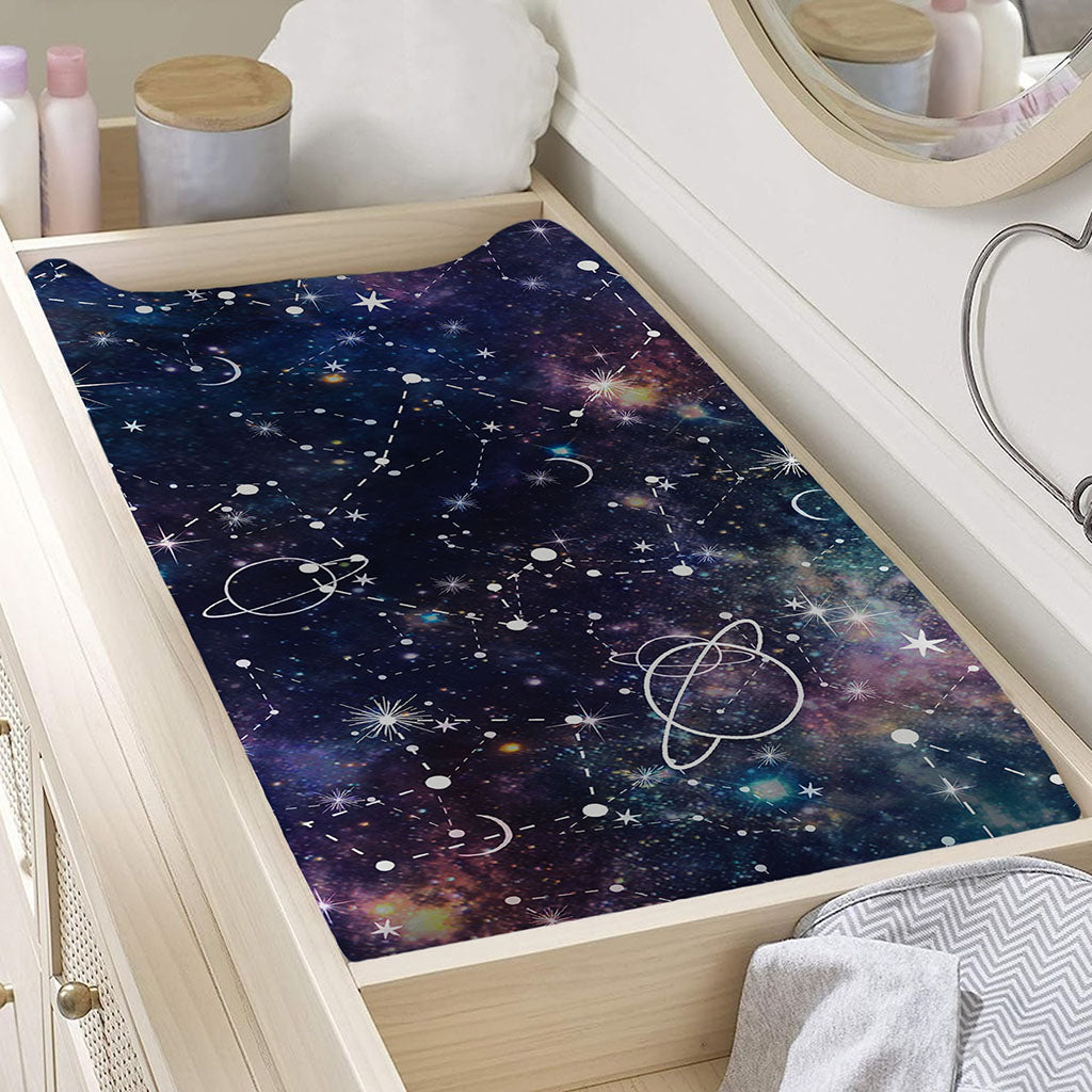 Constellation Galaxy Space Print Changing Pad Cover