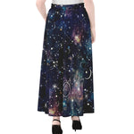 Constellation Galaxy Space Print Chiffon Maxi Skirt