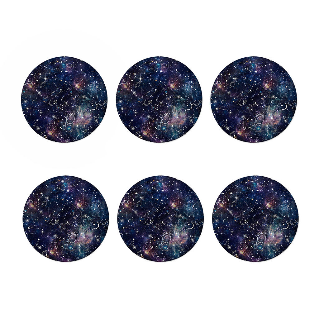 Constellation Galaxy Space Print Coaster Set