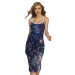 Constellation Galaxy Space Print Cross Back Cami Dress