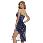 Constellation Galaxy Space Print Cross Back Cami Dress