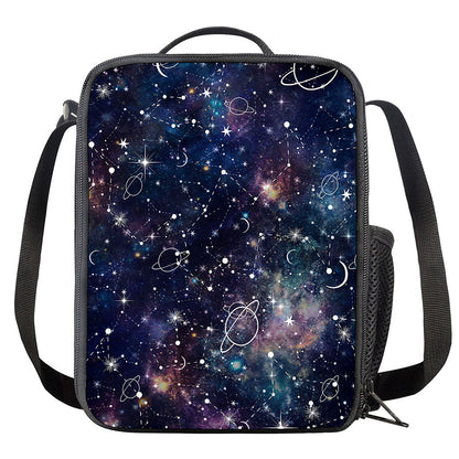 Constellation Galaxy Space Print Crossbody Lunch Bag