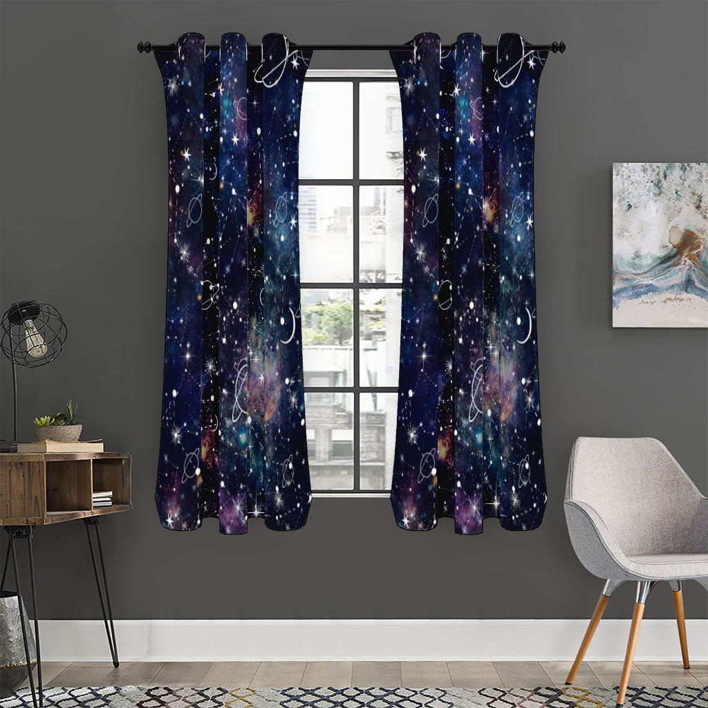 Constellation Galaxy Space Print Curtain