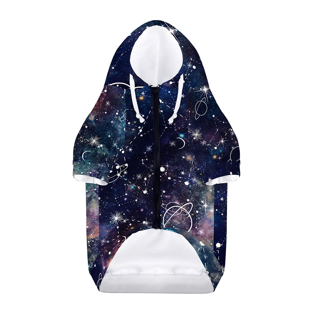 Constellation Galaxy Space Print Dog Zip Up Hoodie