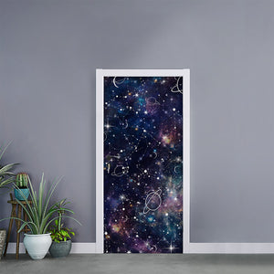 Constellation Galaxy Space Print Door Sticker