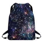 Constellation Galaxy Space Print Drawstring Backpack