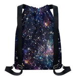 Constellation Galaxy Space Print Drawstring Backpack