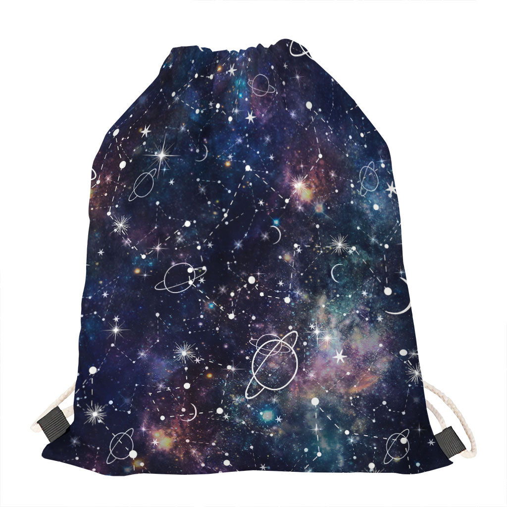 Constellation Galaxy Space Print Drawstring Bag