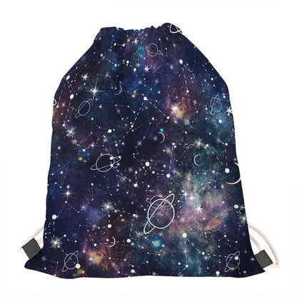 Constellation Galaxy Space Print Drawstring Bag