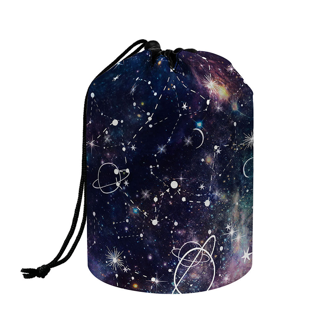 Constellation Galaxy Space Print Drawstring Makeup Bag