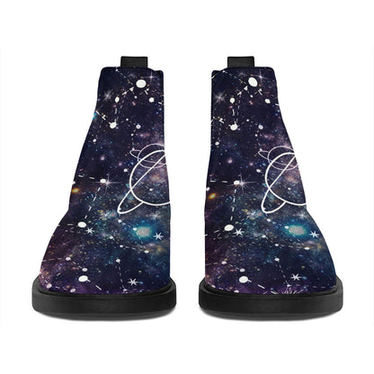 Constellation Galaxy Space Print Flat Ankle Boots