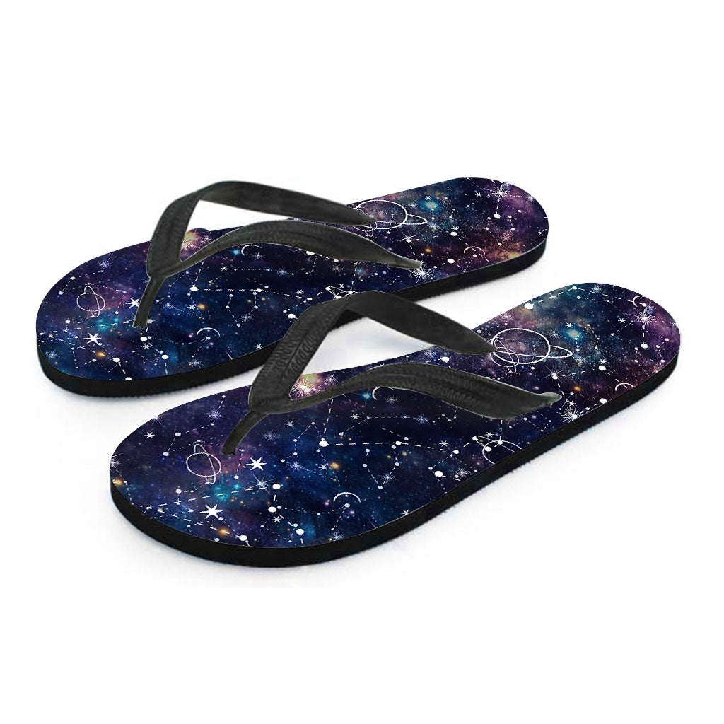 Constellation Galaxy Space Print Flip Flops