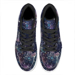 Constellation Galaxy Space Print High Top Leather Sneakers