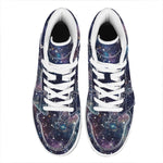 Constellation Galaxy Space Print High Top Leather Sneakers