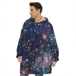 Constellation Galaxy Space Print Hoodie Blanket