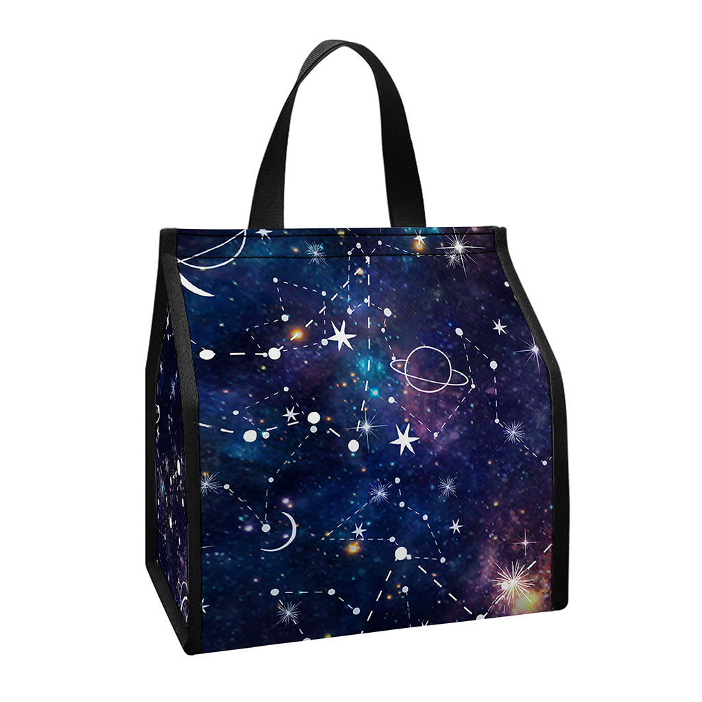Constellation Galaxy Space Print Insulated Lunch Tote