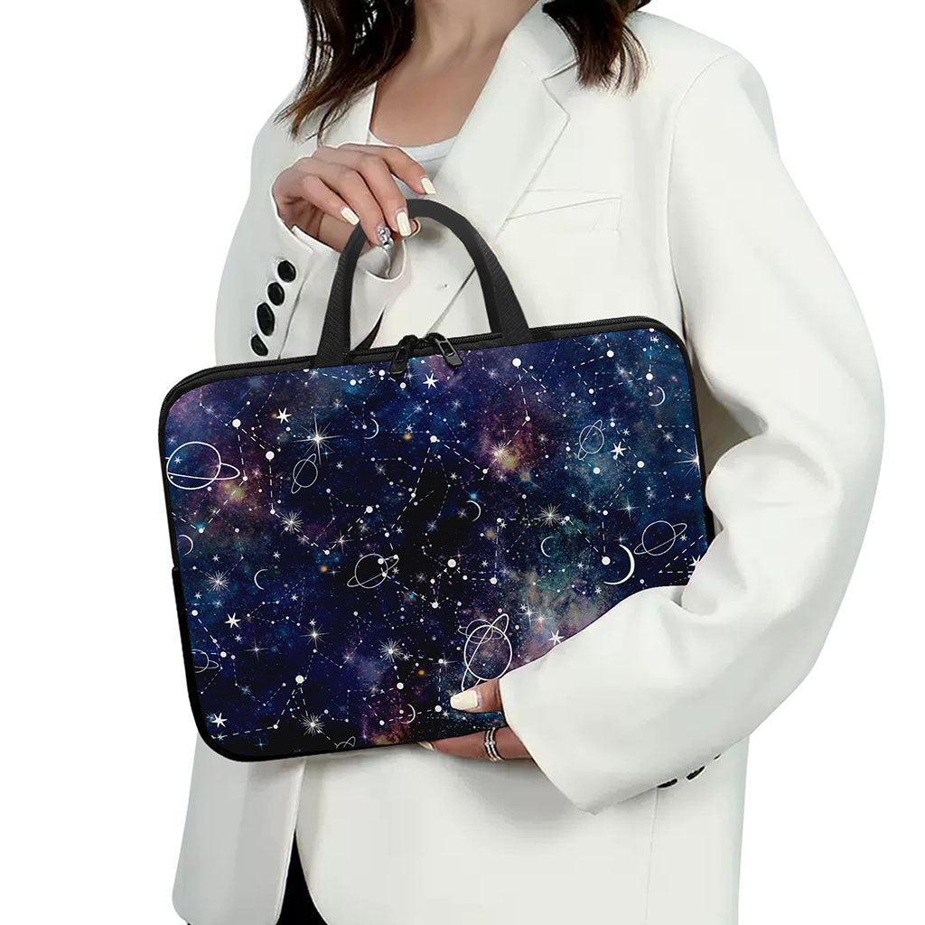 Constellation Galaxy Space Print Laptop Sleeve With Handle