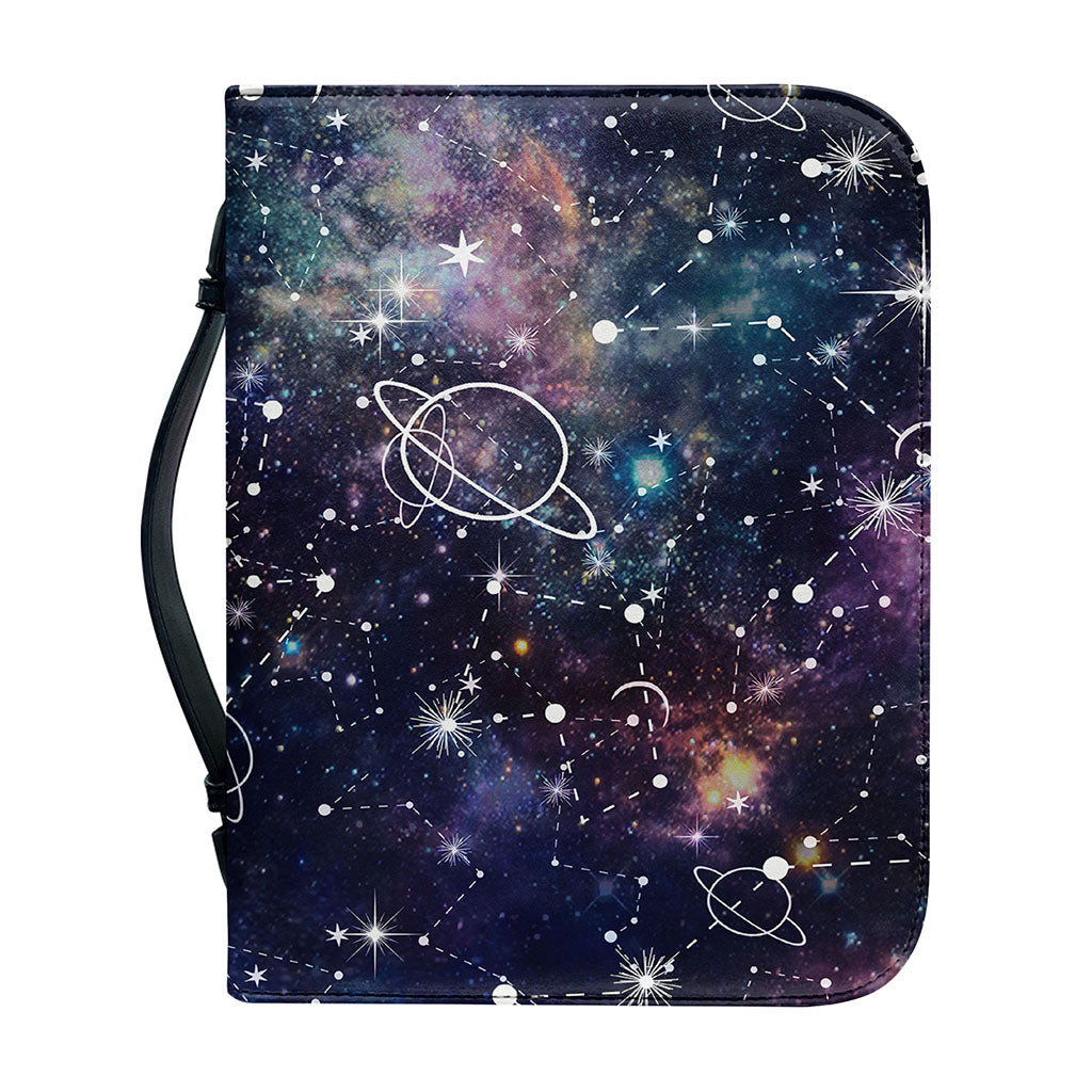 Constellation Galaxy Space Print Leather Bible Cover