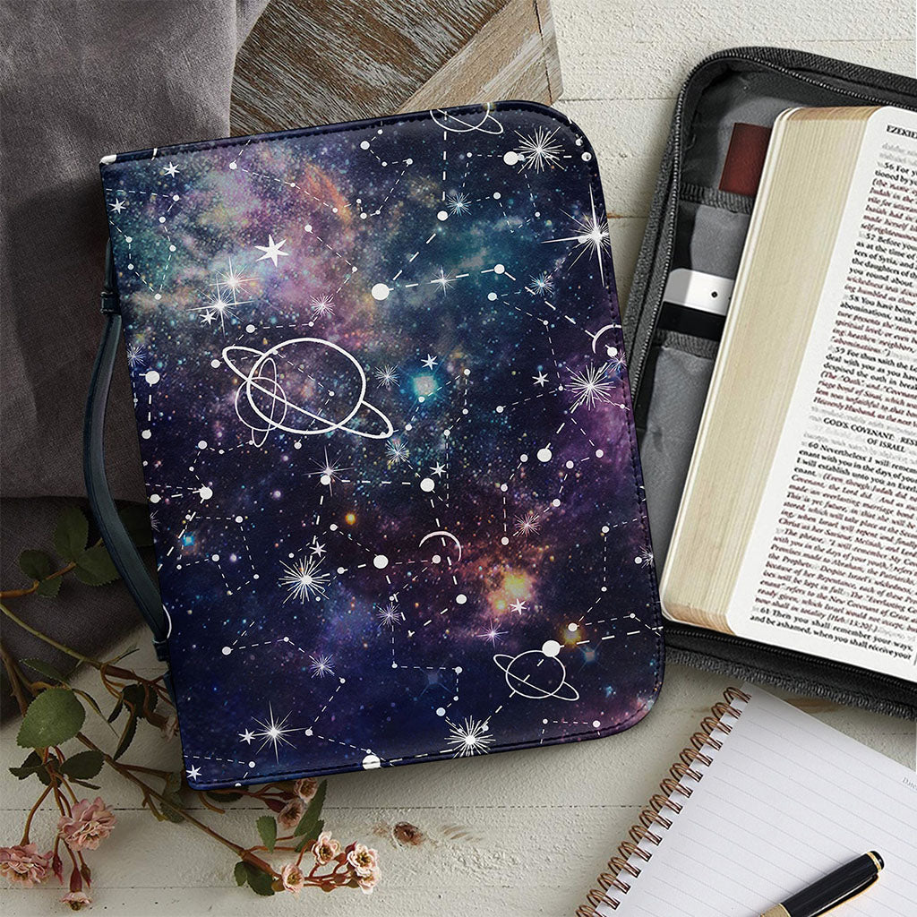 Constellation Galaxy Space Print Leather Bible Cover